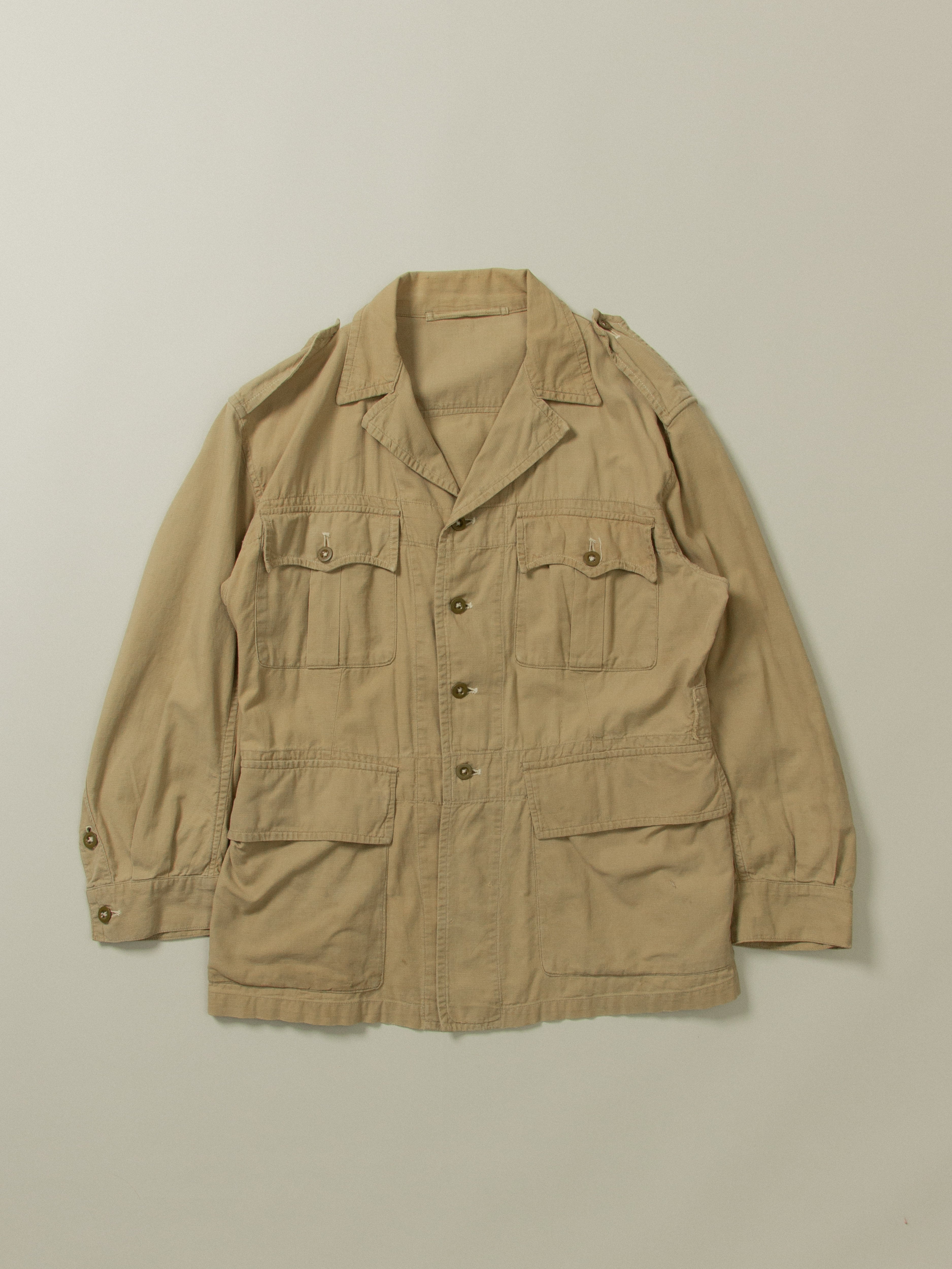 Vtg 1950s British Army Aertex Bush Jacket (L)