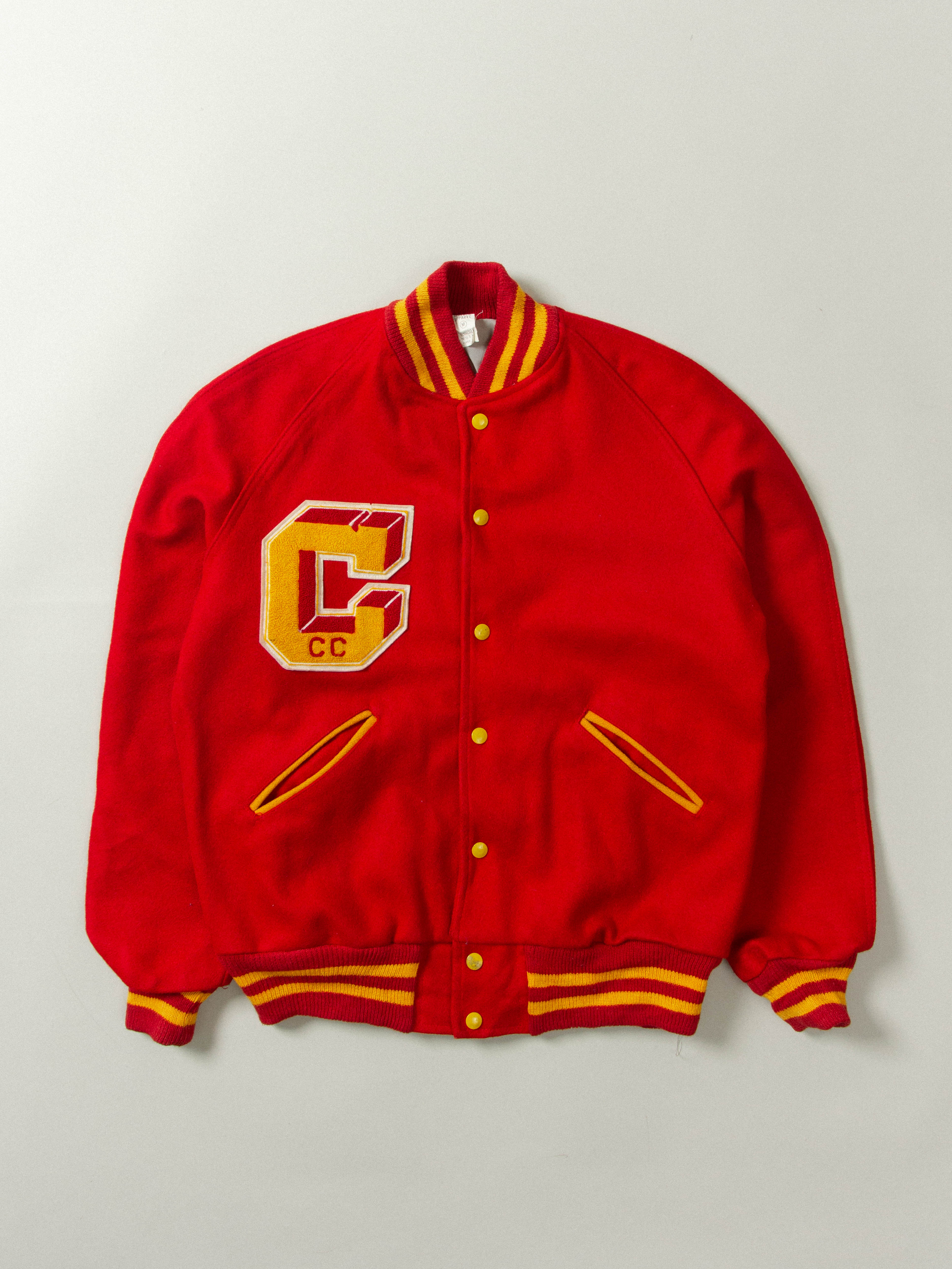 70s HOWE sleeve leather letterman jacket - アウター