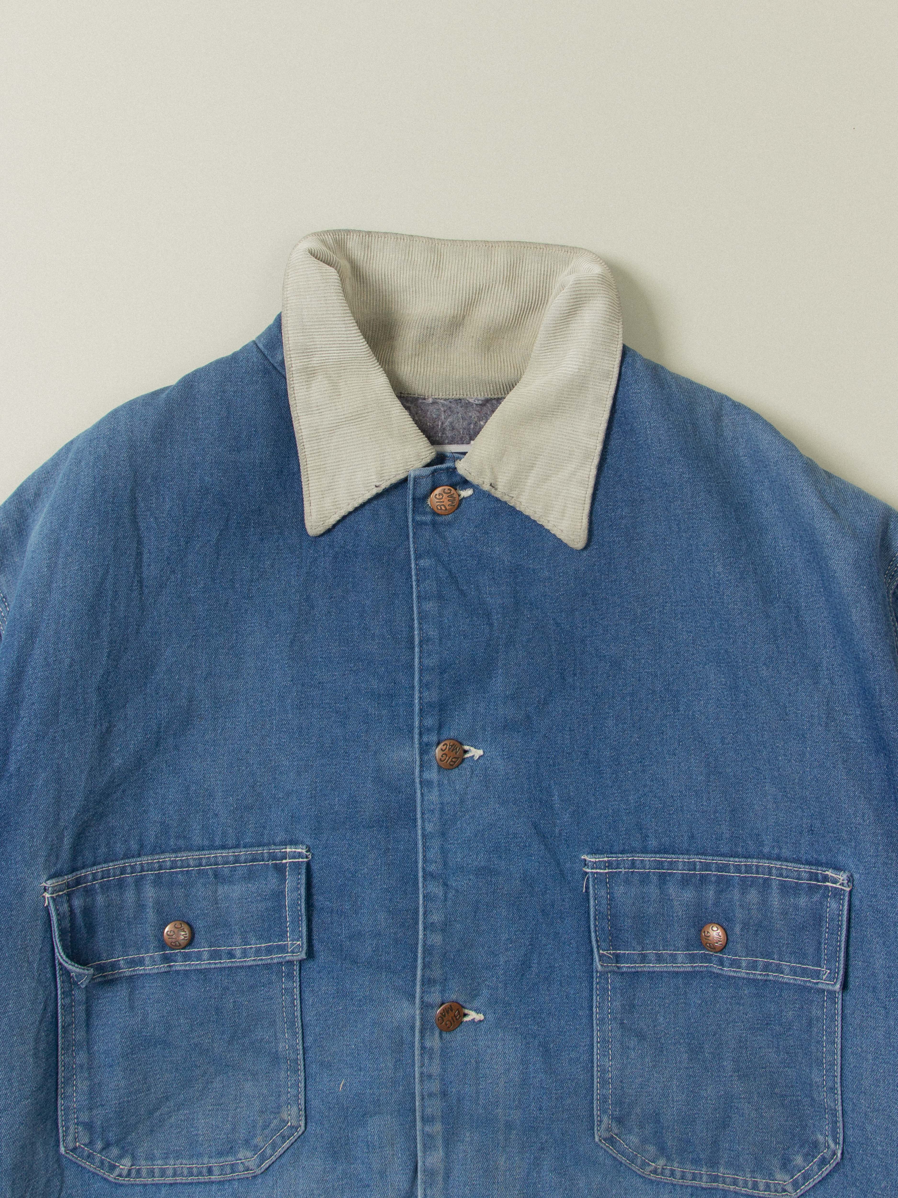 Vtg Big Mac Blanket Lined Denim Chore Jacket - Made in USA (XL