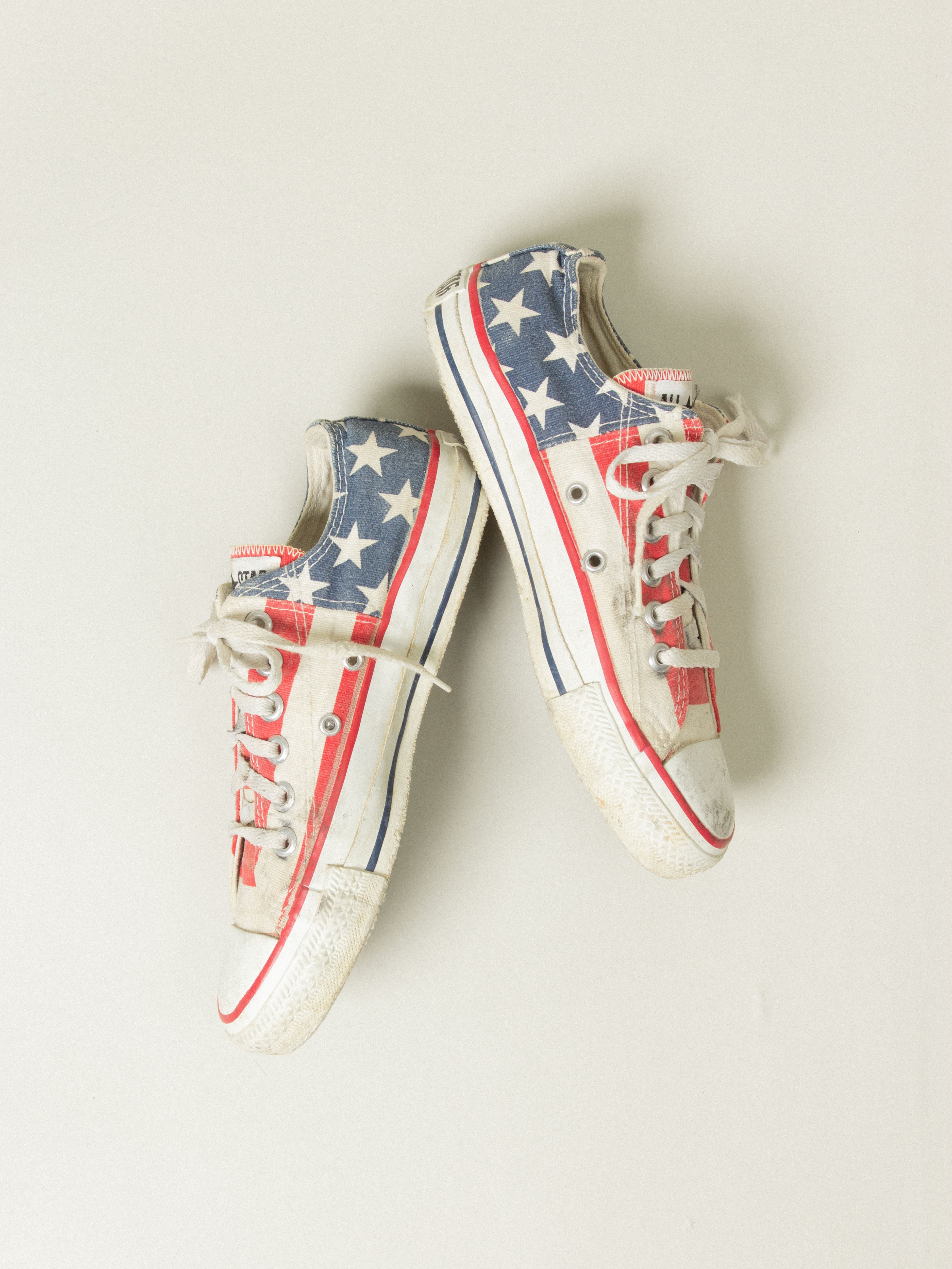 Vtg 1980s Converse All Star Flag Low Top Made in USA US 4.5 EU 37 Broadway Sons