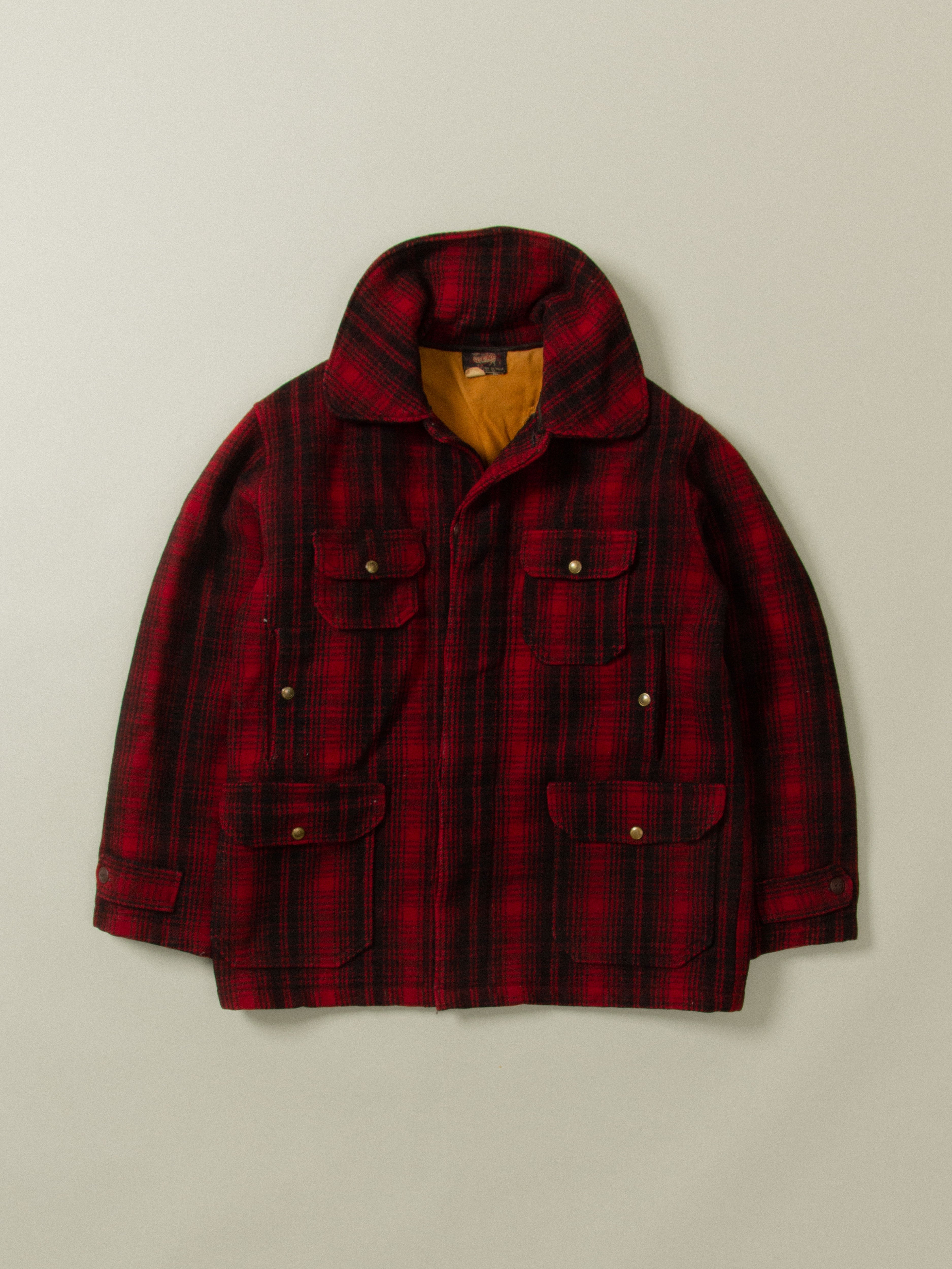 Vtg 1950s Woolrich Buffalo Plaid Mackinaw Jacket - Made in USA (M