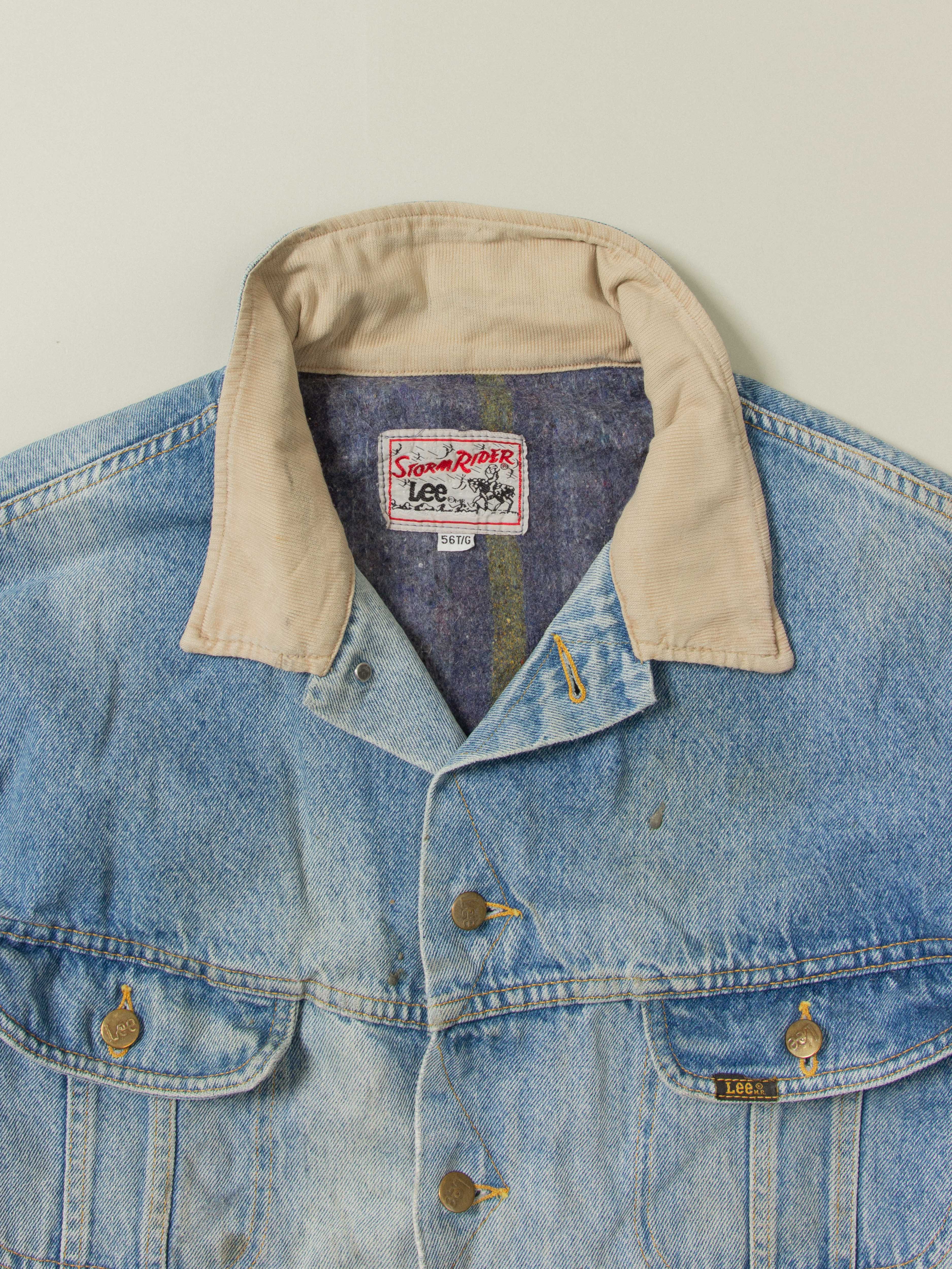 Vtg 1970s Lee Storm Rider Lined Denim jacket - Made in USA (XL