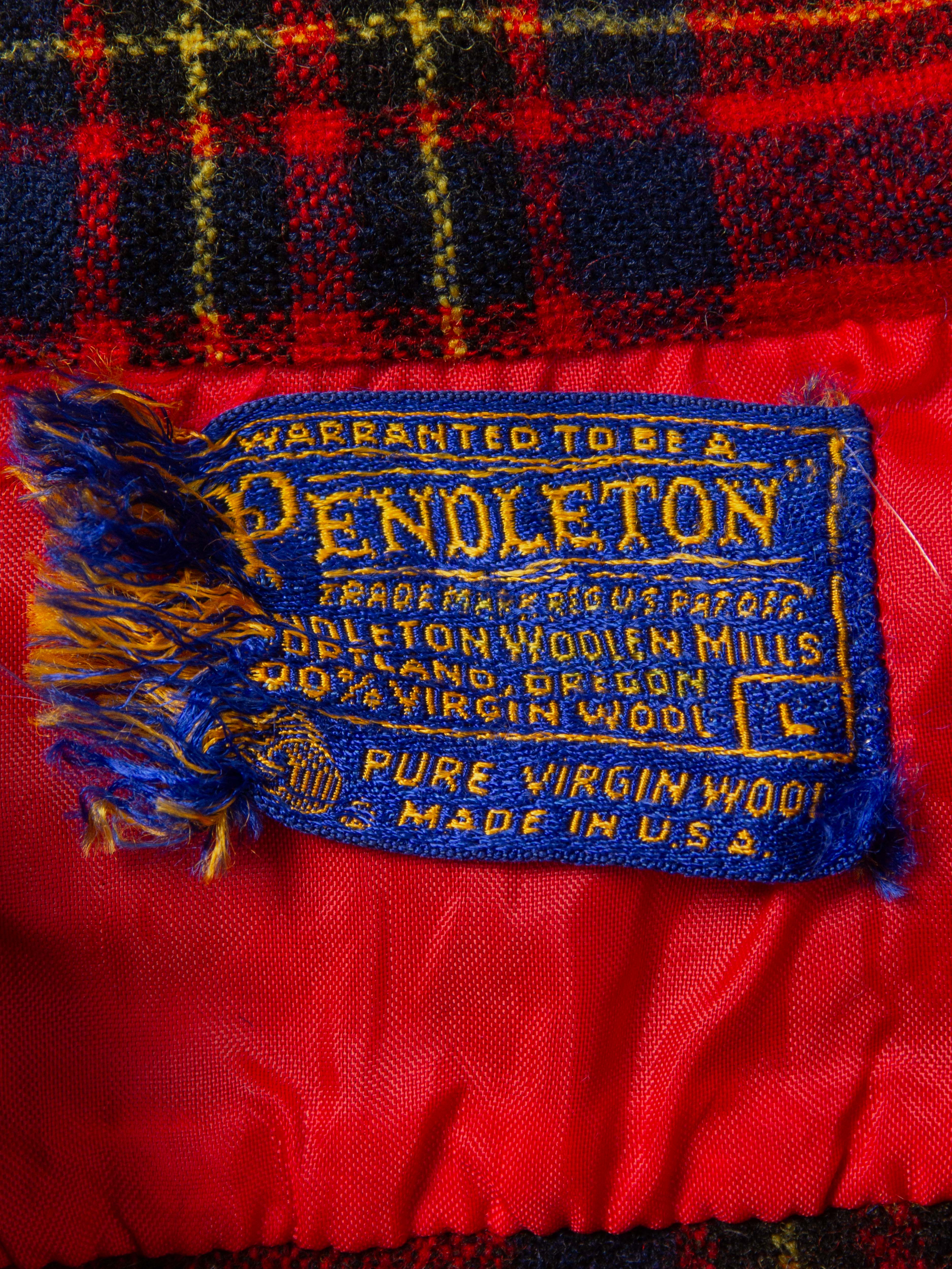 Vtg 1970s Pendleton Plaid Wool Flannel Shirt - Made in USA (S