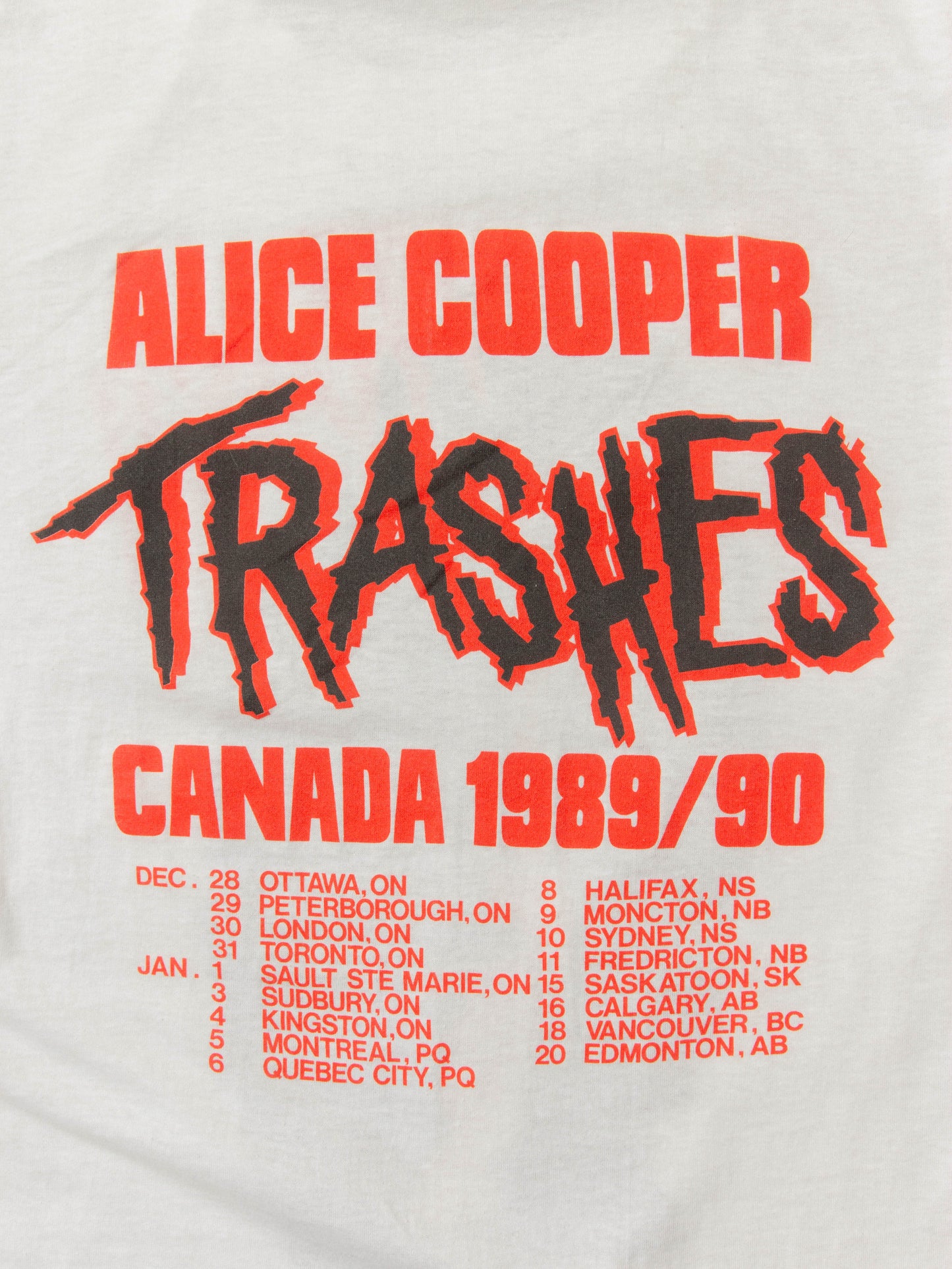 Vtg 1990s Alice Cooper Trashes The World Tour Canada (M)