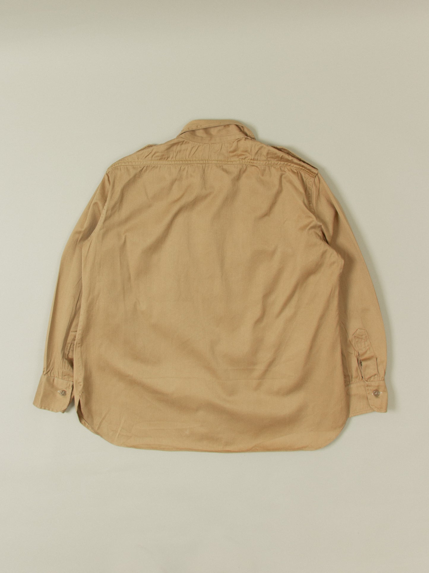 Vtg 1970s Greek Army Khaki Shirt (M/L)