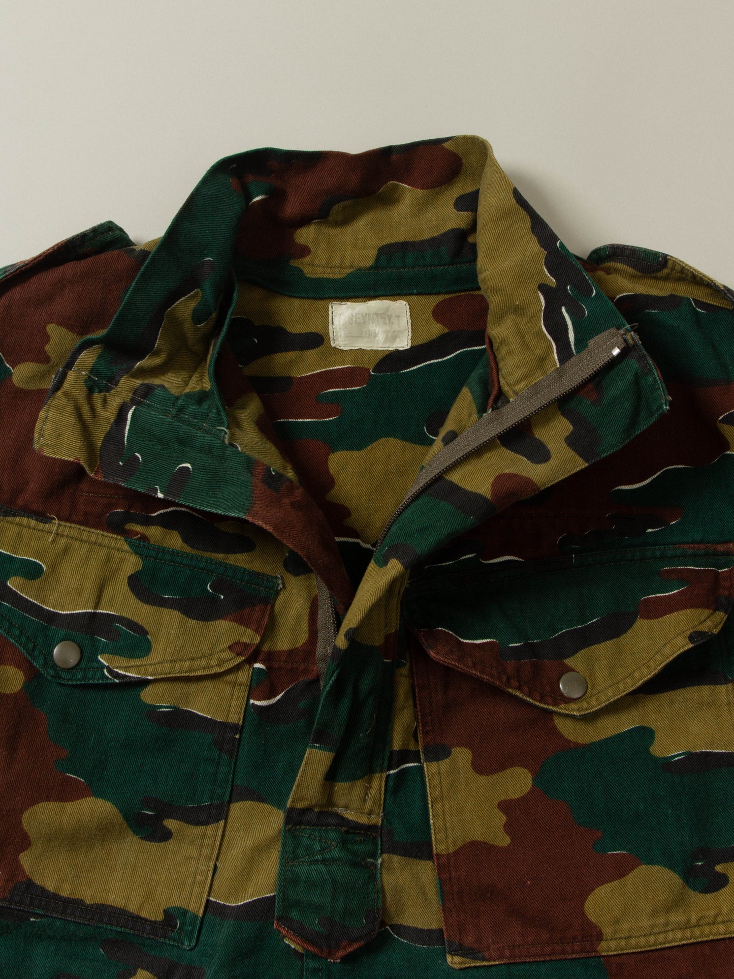 Vtg 1980s Belgian Army Jigsaw Camo Smock (L)