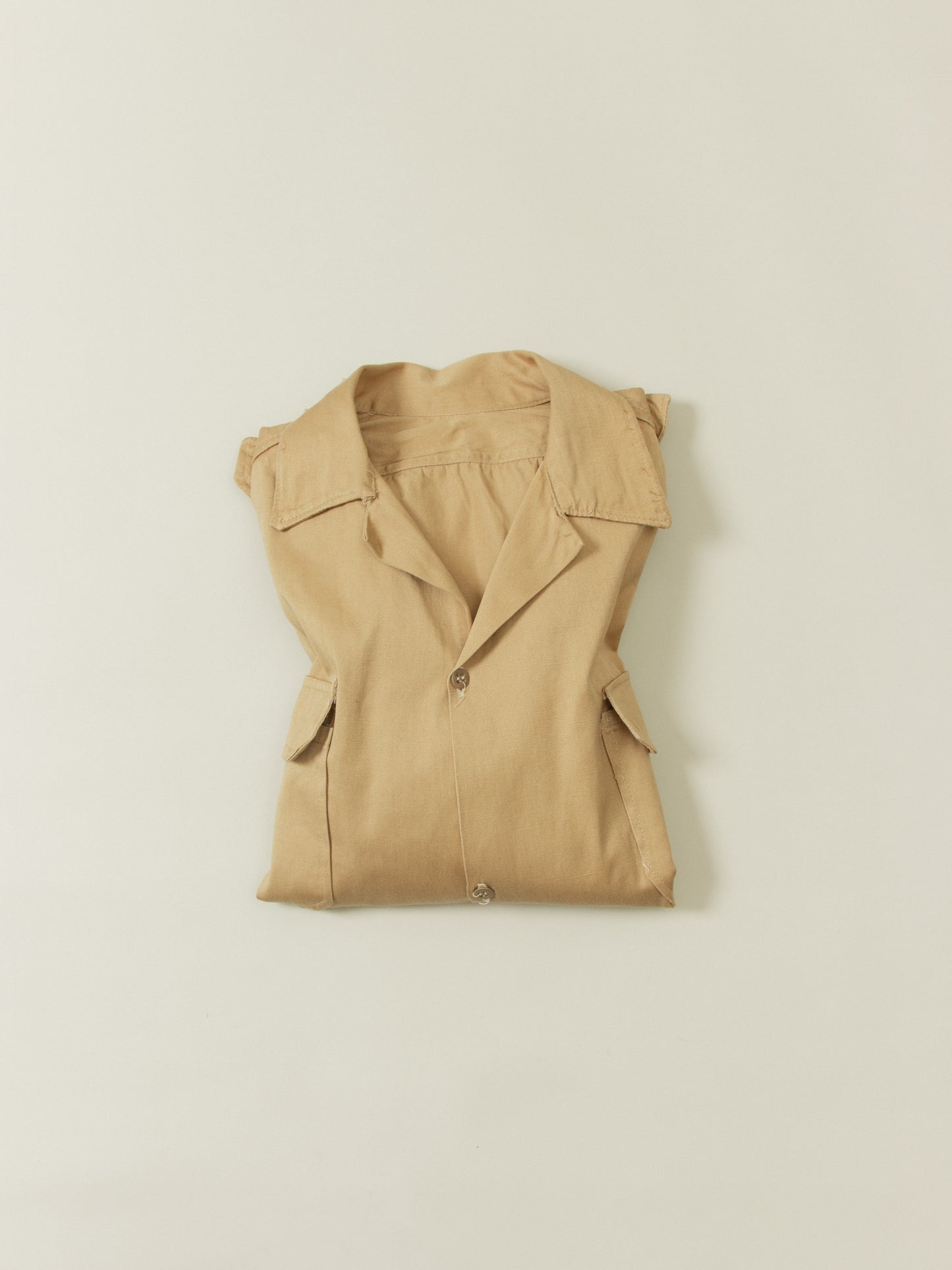 Vtg 1970s Greek Army Khaki Shirt (M/L)