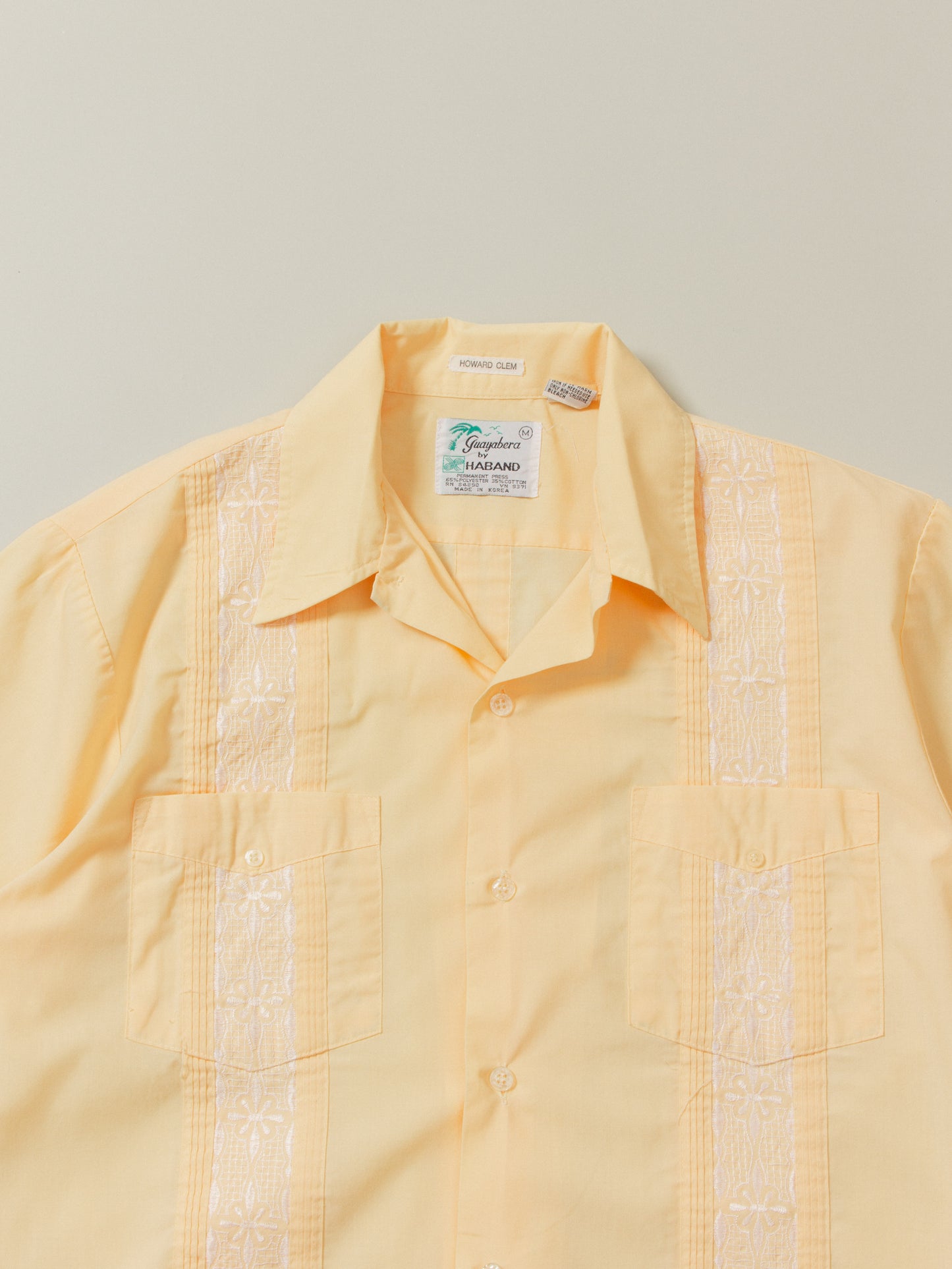 Vtg 1990s Short Sleeve Cuban Shirt - Made in Korea (M)