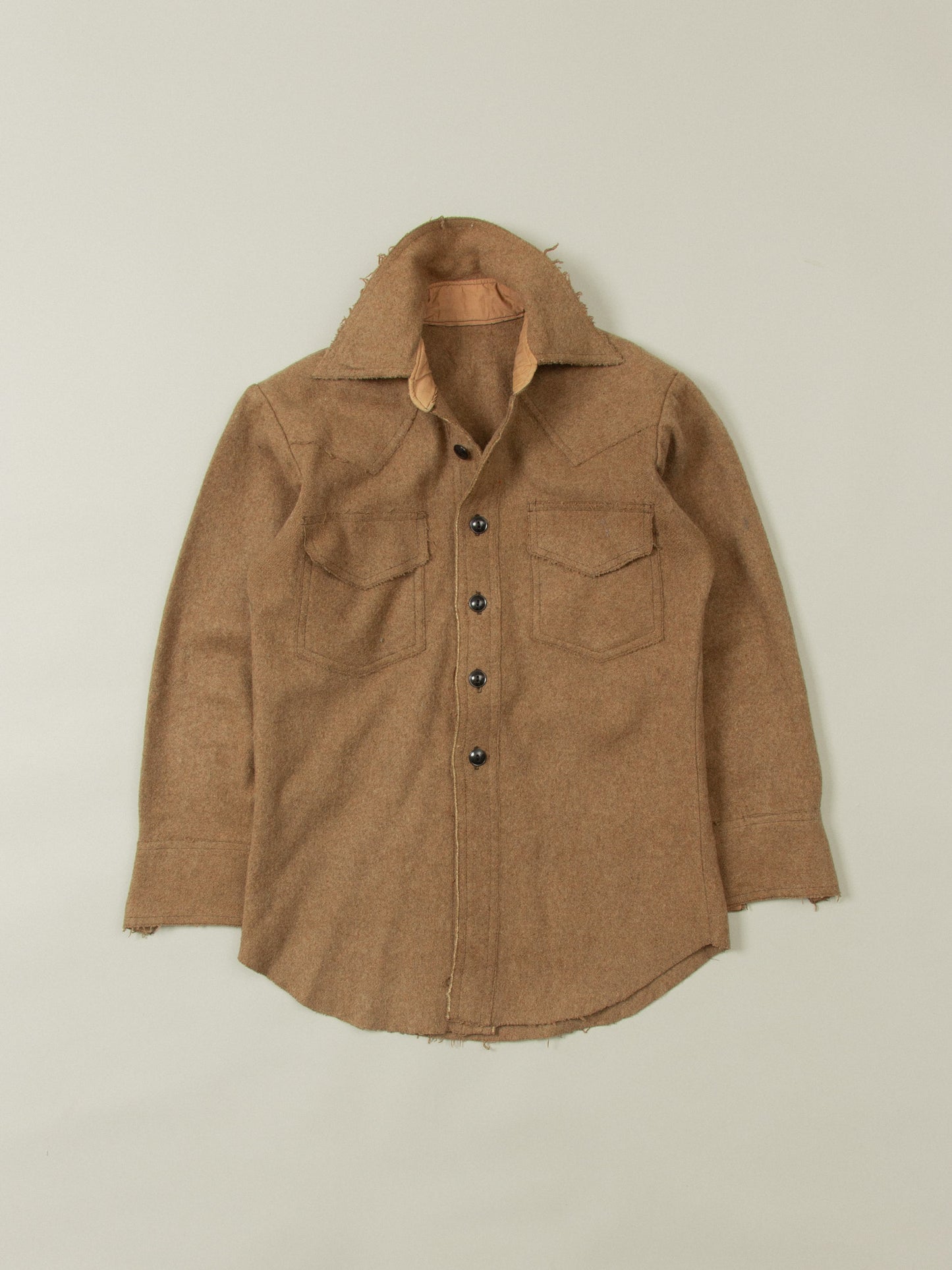 Vtg 1950s Brown Wool Shirt (M)