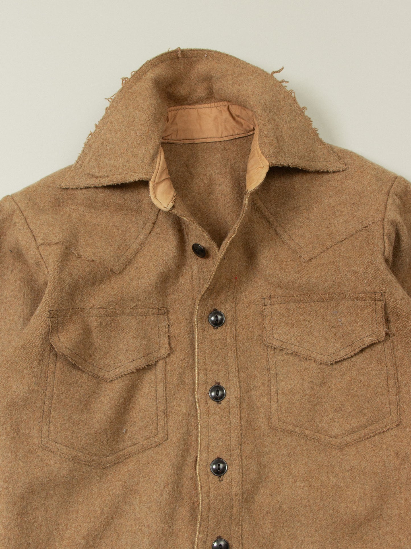 Vtg 1950s Brown Wool Shirt (M)