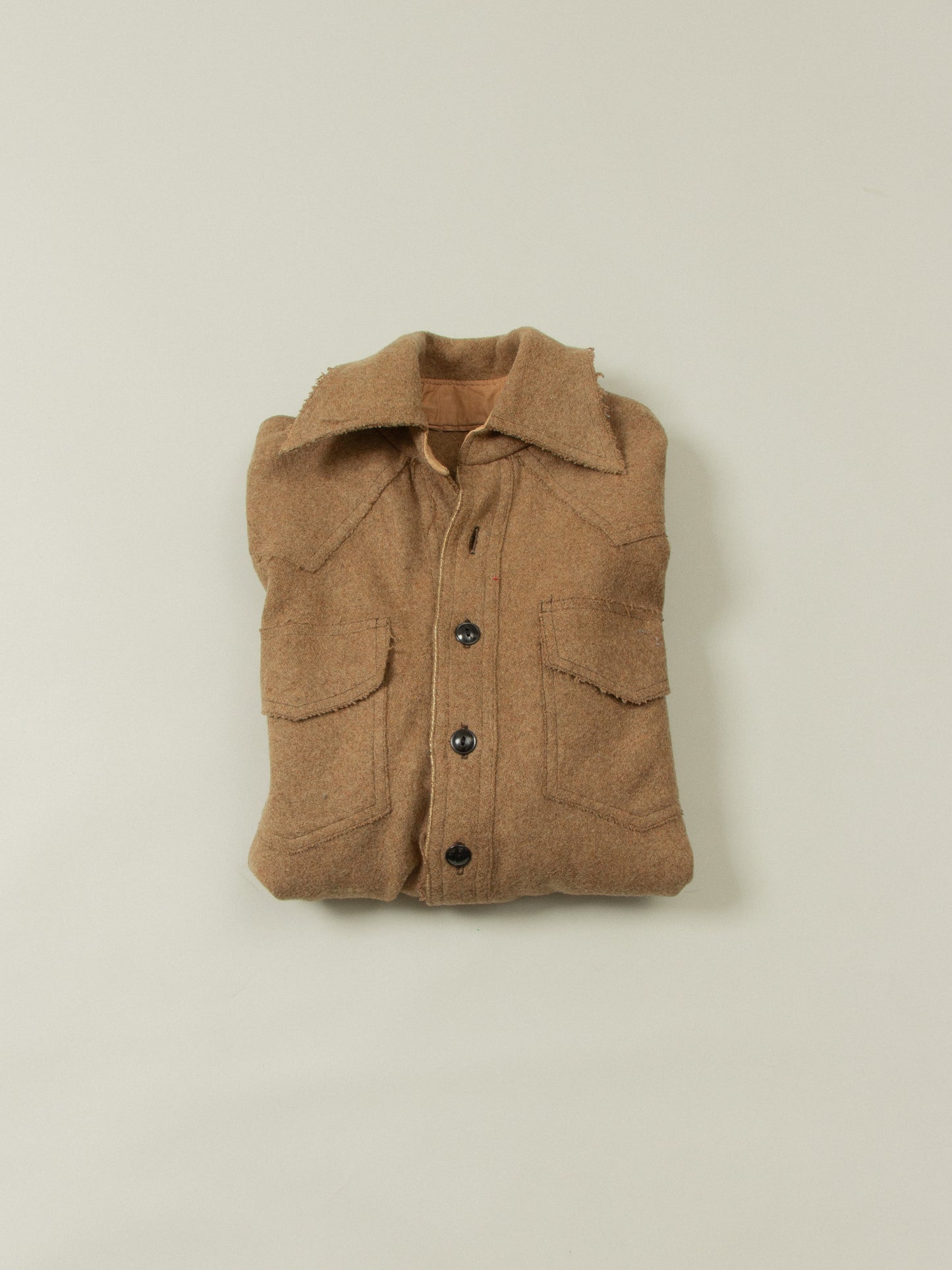 Vtg 1950s Brown Wool Shirt (M)