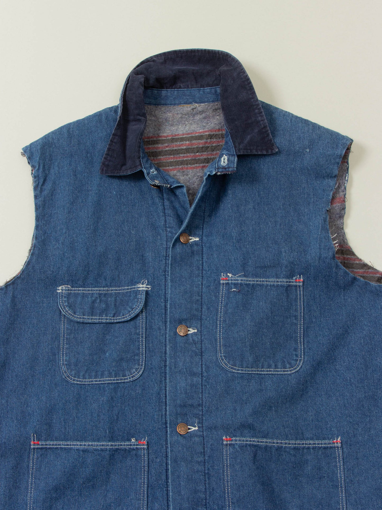 Vtg 1980s Chore Denim Loco Vest (L)