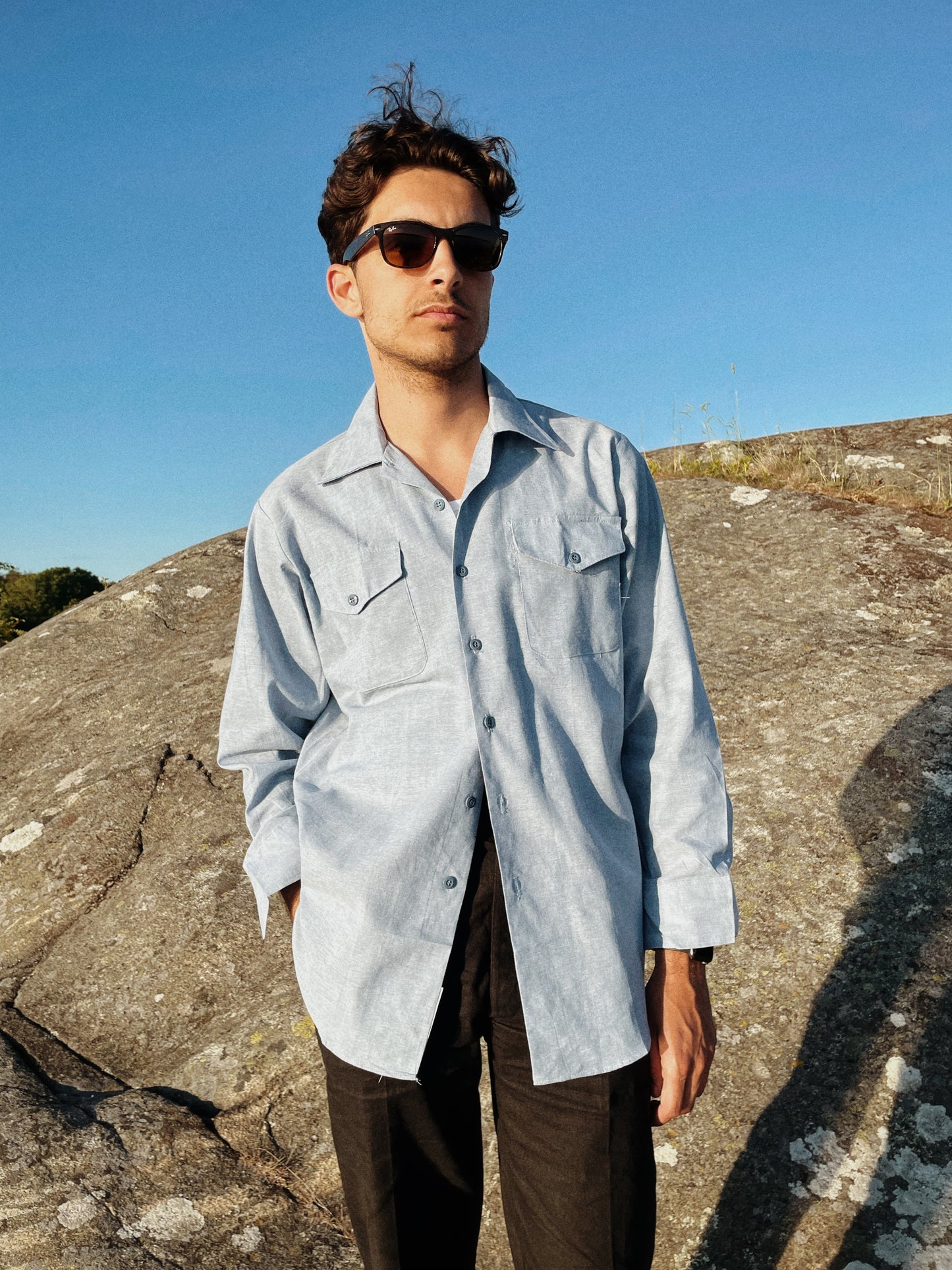 Vintage Deadstock US Made Long Sleeve Chambray Shirts