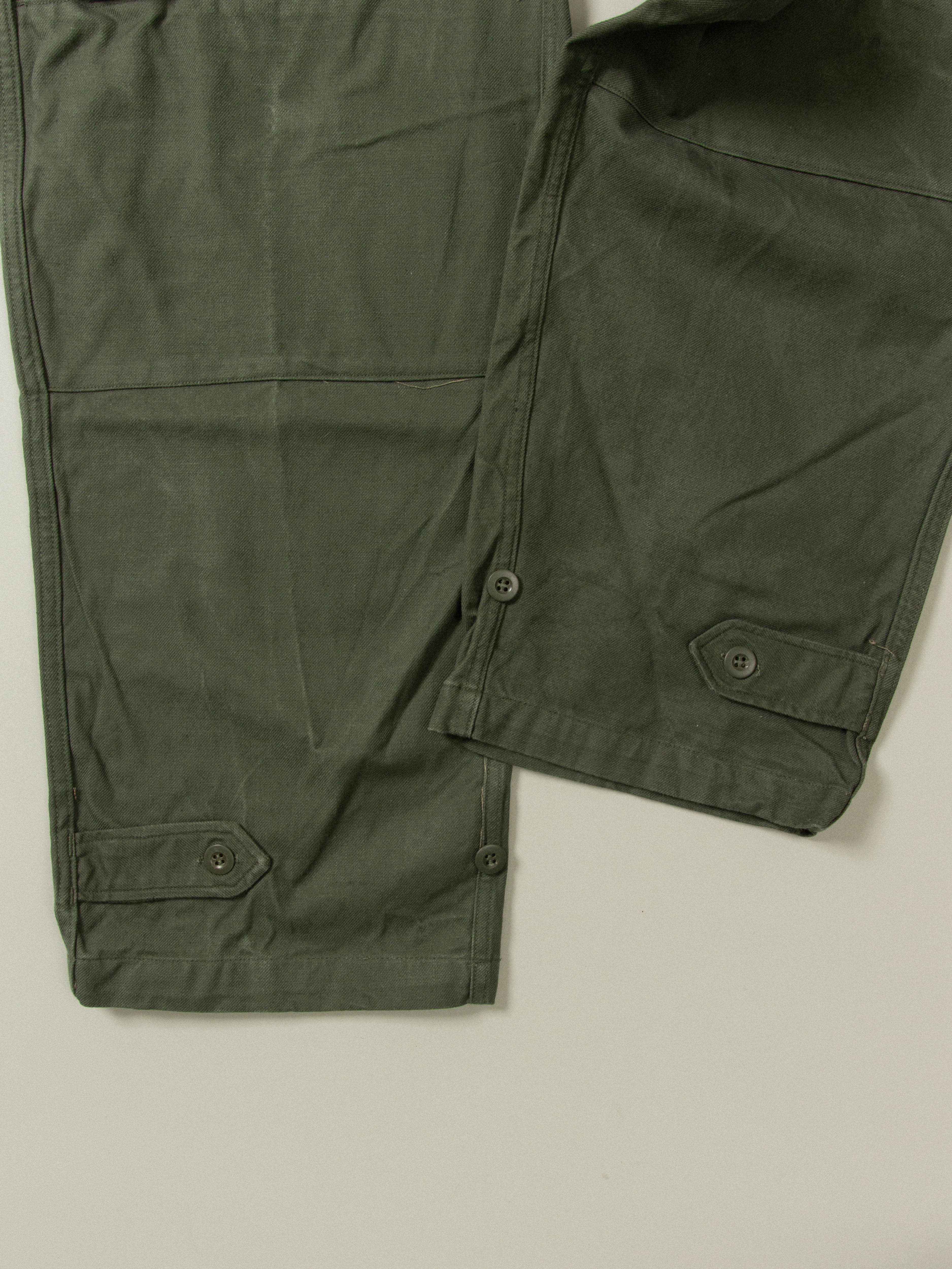 Vtg 60s French Army Cargo Trousers - Made in France (36x31