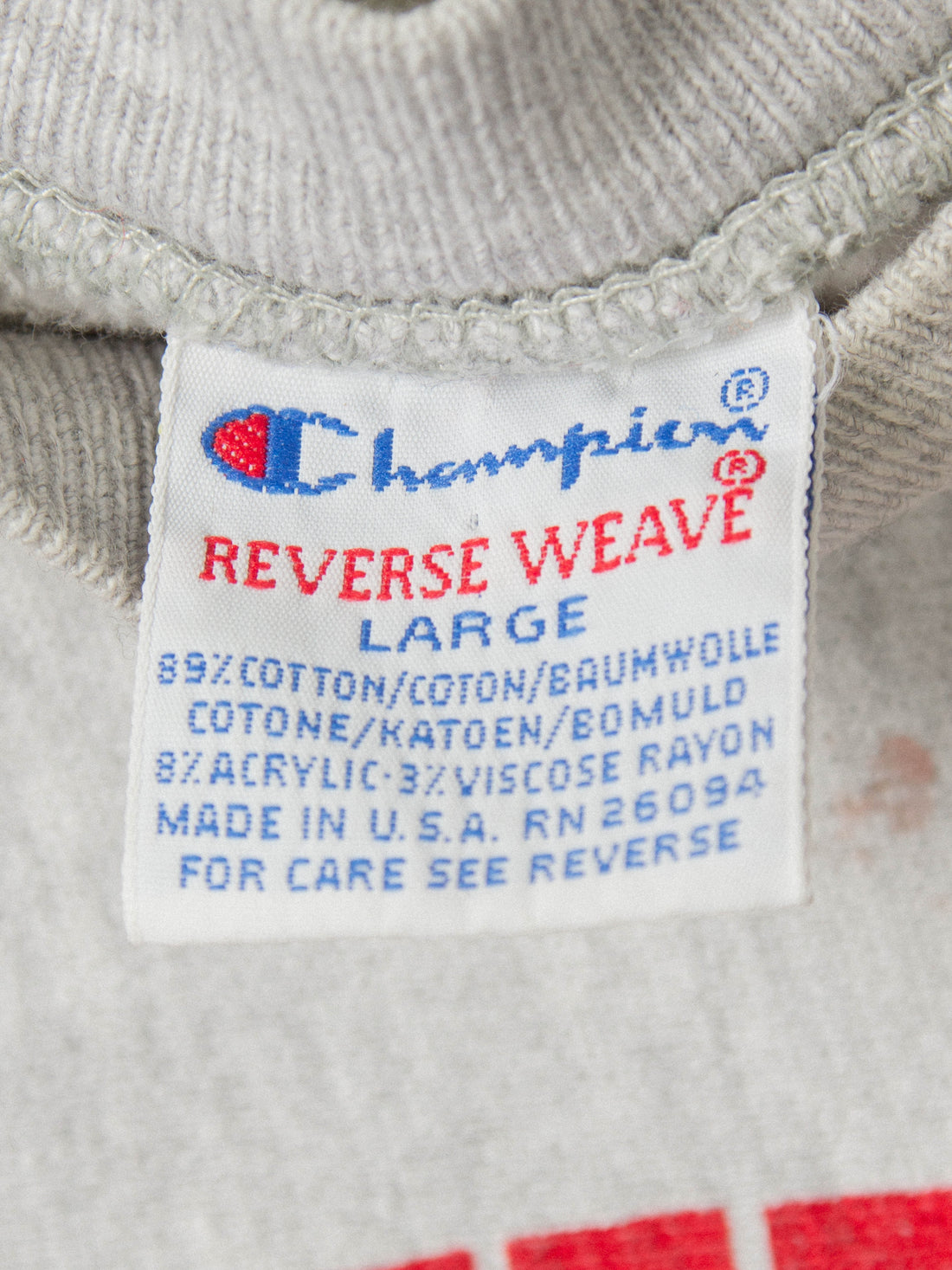 Vintage Reverse Weave Champion Small Logo Sweatshirt 1990s Size Large Made in USA